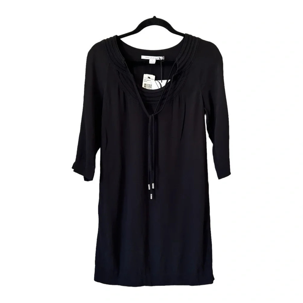 NWT Diane von Furstenberg Black Parlian Shift Dress Size 4